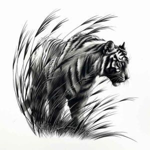 tiger-battle-motif – tattoo design ideas free ai generated – realism-full-detail – for-side – Gallery: tigers-inkby-ai