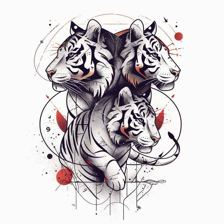 tiger-courage-symbol – tattoo design ideas free ai generated – realism-photo-accuracy – for-scapula – Gallery: tigers-inkby-ai