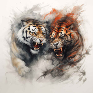 tiger-in-motion – tattoo design ideas free ai generated – realism-perfect-proportions – for-back-of-neck – Gallery: tigers-inkby-ai