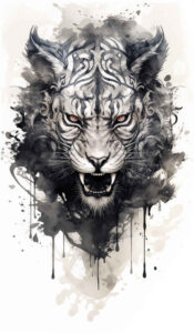 tiger-in-motion – tattoo design ideas free ai generated – surrealism-bizarre – for-palm – Gallery: tigers-inkby-ai