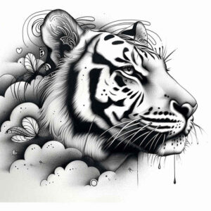 tiger – tattoo design ideas free ai generated – neotraditional-enhanced-shading – for-fingers – Gallery: tigers-inkby-ai