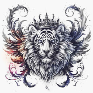 tiger – tattoo design ideas free ai generated – neotraditional-layered-fill – for-lower-leg – Gallery: tigers-inkby-ai