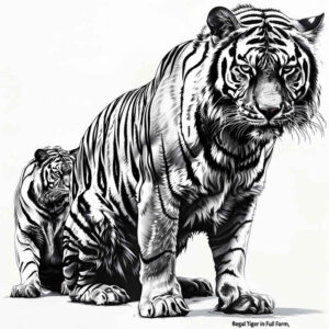 tiger – tattoo design ideas free ai generated – surrealism-abstract-forms – for-lower-back – Gallery: tigers-inkby-ai