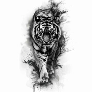 tiger-life-motif – tattoo design ideas free ai generated – neotraditional-modern-classic – for-shin – Gallery: tigers-inkby-ai