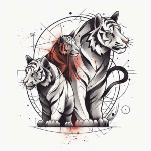 tiger-life-motif – tattoo design ideas free ai generated – realism-glass-effect – for-upper-arm – Gallery: tigers-inkby-ai