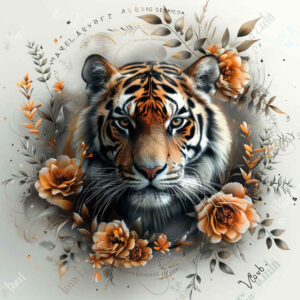 tiger-mystery-motif – tattoo design ideas free ai generated – neotraditional-enhanced-color – for-side – Gallery: tigers-inkby-ai