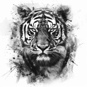 tiger-mystery-motif – tattoo design ideas free ai generated – realism-skin-texture – for-back – Gallery: tigers-inkby-ai