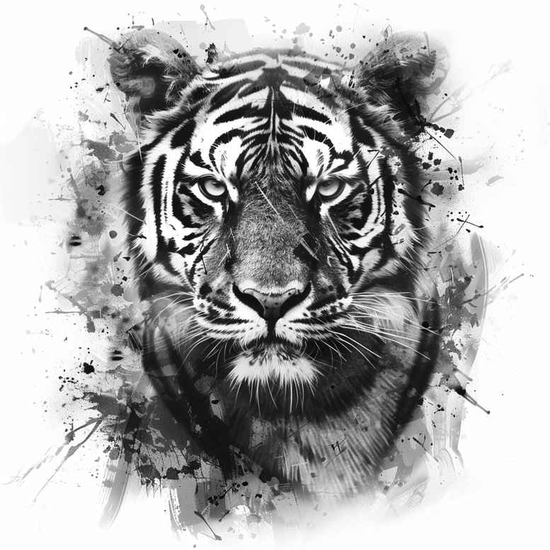 tiger-mystery-motif – tattoo design ideas free ai generated – realism-skin-texture – for-back – Gallery: tigers-inkby-ai