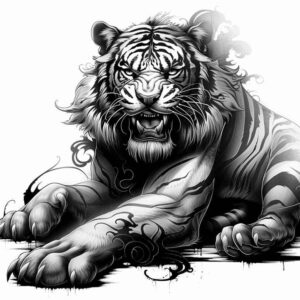 tiger-natural-look – tattoo design ideas free ai generated – neotraditional-defined-outlines – for-wrist-side – Gallery: tigers-inkby-ai