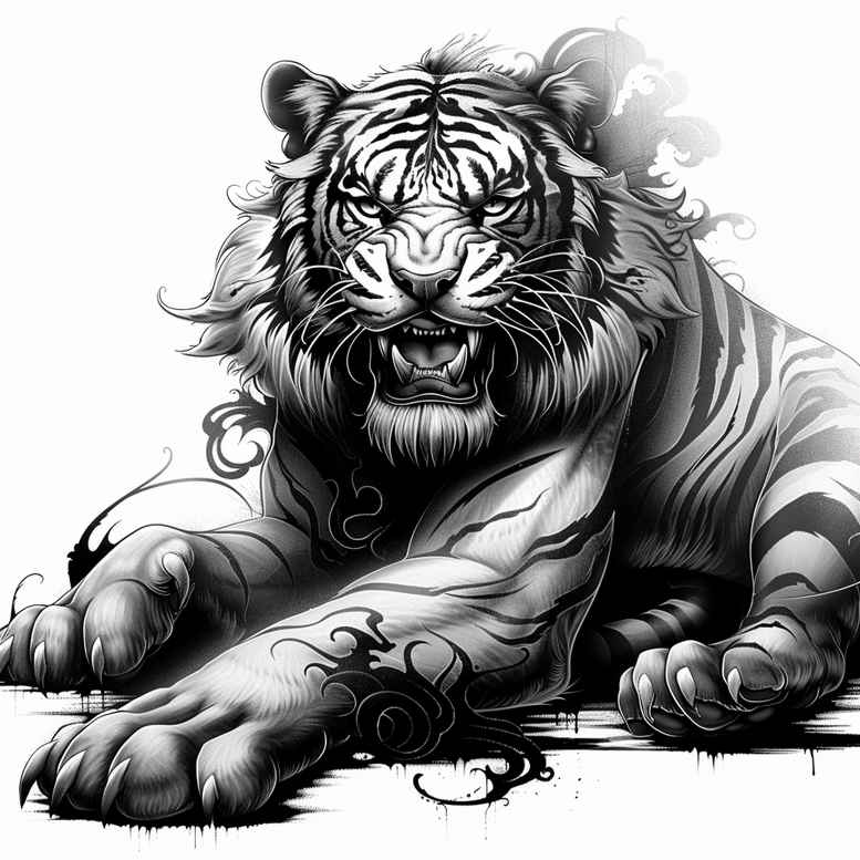 tiger-natural-look – tattoo design ideas free ai generated – neotraditional-defined-outlines – for-wrist-side – Gallery: tigers-inkby-ai