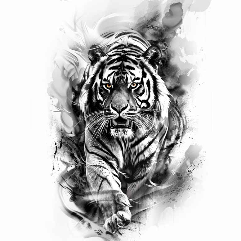 tiger-perseverance-symbol – tattoo design ideas free ai generated – surrealism-dream-motifs – for-ribs – Gallery: tigers-inkby-ai