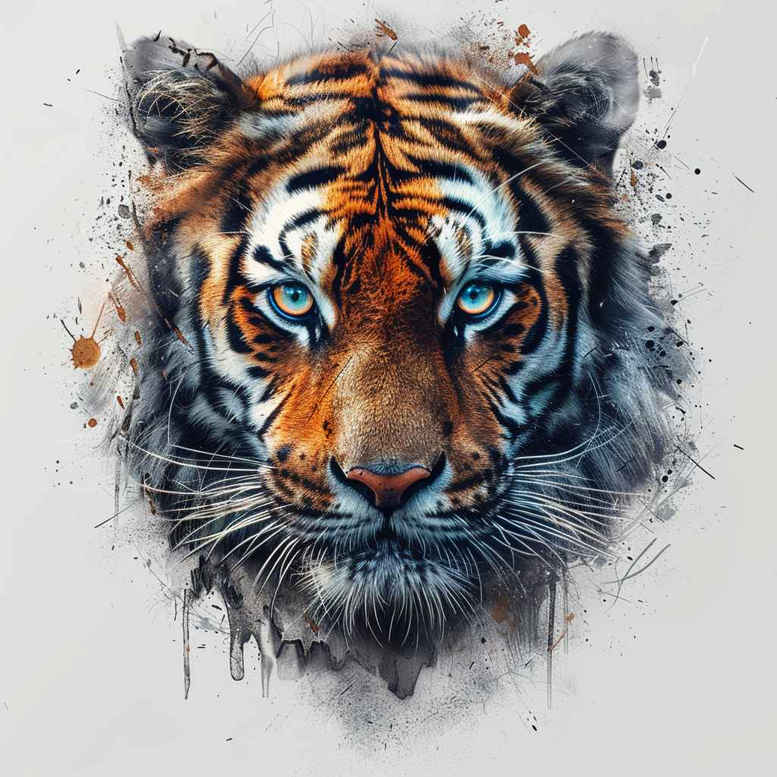 tiger-protection-motif – tattoo design ideas free ai generated – realism-natural-tones – for-collarbone – Gallery: tigers-inkby-ai