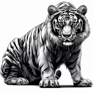 tiger-spiritual-motif – tattoo design ideas free ai generated – neotraditional-bold-outline – for-ribs – Gallery: tigers-inkby-ai