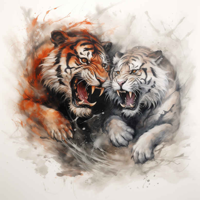 tiger-strength-motif – tattoo design ideas free ai generated – realism-micro-detail – for-full-back – Gallery: tigers-inkby-ai
