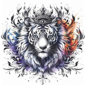 tiger-with-3d-effect – tattoo design ideas free ai generated – surrealism-ethereal-glow – for-scapula – Gallery: tigers-inkby-ai