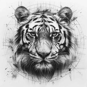tiger-with-color – tattoo design ideas free ai generated – neotraditional-detailed-textures – for-triceps – Gallery: tigers-inkby-ai