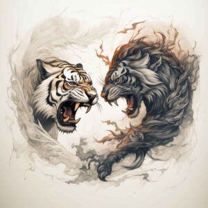 tiger-with-color – tattoo design ideas free ai generated – realism-emotional-realism – for-abdomen – Gallery: tigers-inkby-ai
