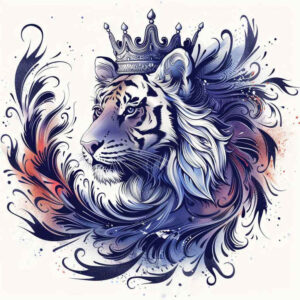 tiger-with-energy – tattoo design ideas free ai generated – neotraditional-vintage-influence – for-hip – Gallery: tigers-inkby-ai