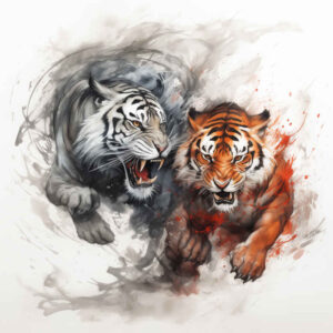 tiger-with-expression – tattoo design ideas free ai generated – neotraditional-artistic-shading – for-side – Gallery: tigers-inkby-ai