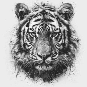 tiger-with-expression – tattoo design ideas free ai generated – neotraditional-subtle-tone – for-fingers – Gallery: tigers-inkby-ai