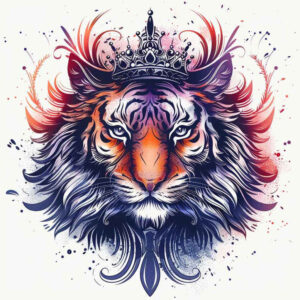 tiger-with-flowing-lines – tattoo design ideas free ai generated – neotraditional-classic-motifs – for-shoulder – Gallery: tigers-inkby-ai