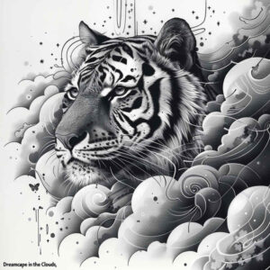 tiger-with-light-effect – tattoo design ideas free ai generated – neotraditional-dynamic-color – for-thigh – Gallery: tigers-inkby-ai