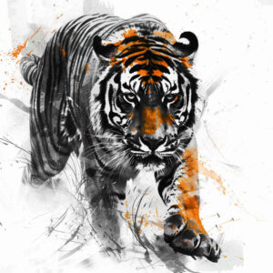 tiger-with-light-effect – tattoo design ideas free ai generated – realism-reflective-light – for-palm – Gallery: tigers-inkby-ai