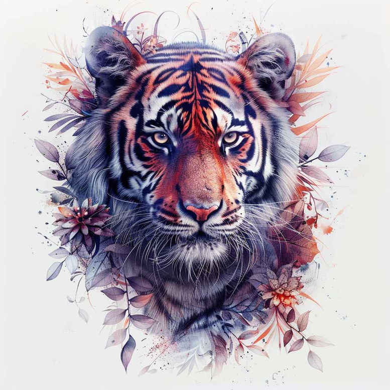 tiger-with-motion – tattoo design ideas free ai generated – realism-detailed-rendering – for-knee – Gallery: tigers-inkby-ai
