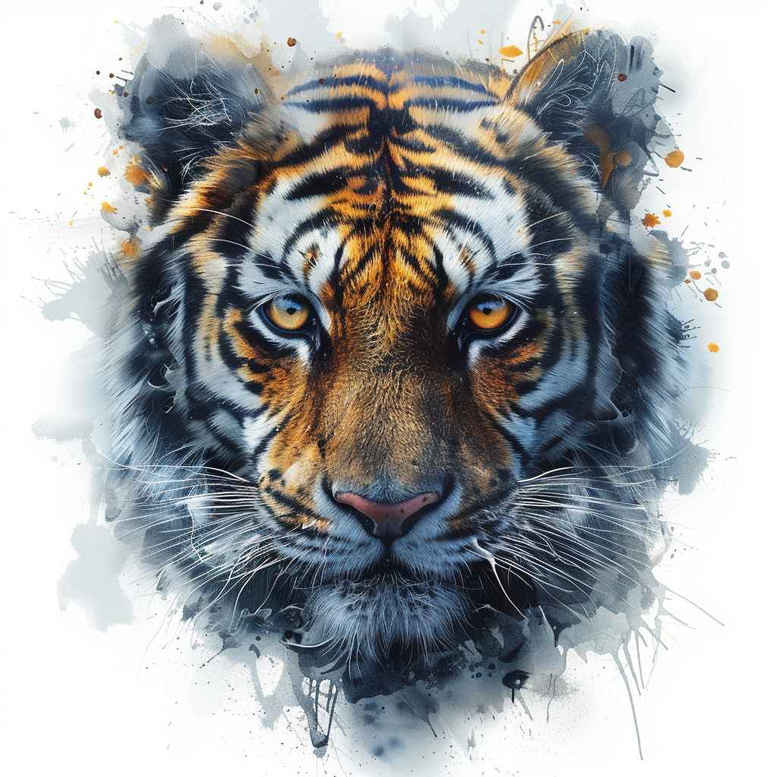tiger-with-organic-lines – tattoo design ideas free ai generated – realism-optical-depth – for-shoulder-blade – Gallery: tigers-inkby-ai