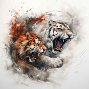 tiger-with-ornament – tattoo design ideas free ai generated – realism-skin-texture – for-stomach – Gallery: tigers-inkby-ai