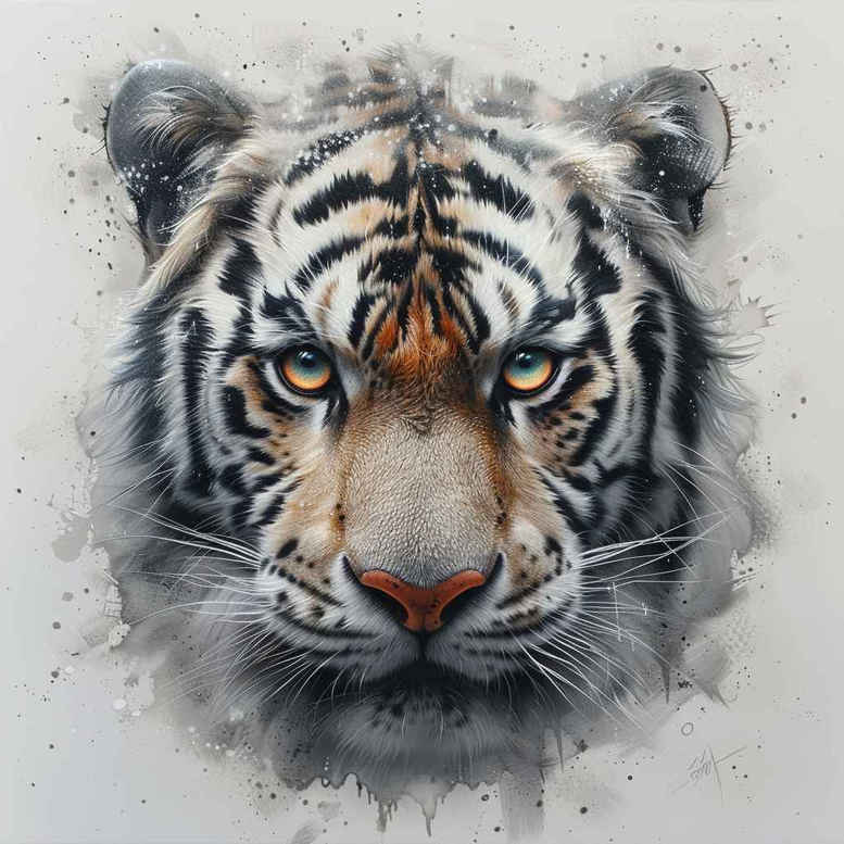 tiger-with-ornament – tattoo design ideas free ai generated – realism-visual-truth – for-collarbone – Gallery: tigers-inkby-ai
