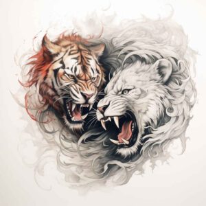 tiger-with-shading – tattoo design ideas free ai generated – realism-clean-background – for-full-back – Gallery: tigers-inkby-ai