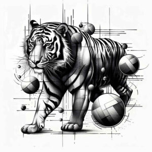 tiger-with-shading – tattoo design ideas free ai generated – realism-mirrored-effect – for-biceps – Gallery: tigers-inkby-ai