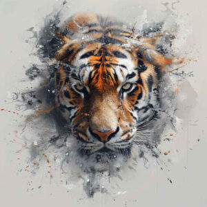 tiger-with-shadow-and-light – tattoo design ideas free ai generated – neotraditional-modern-twist – for-temple – Gallery: tigers-inkby-ai