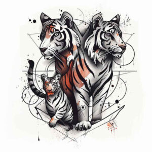 tiger-with-shadow-and-light – tattoo design ideas free ai generated – realism-digital-realism – for-upper-arm – Gallery: tigers-inkby-ai