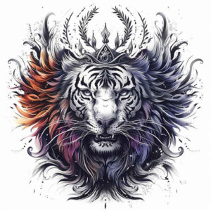 tiger-with-waves – tattoo design ideas free ai generated – neotraditional-clean-fill – for-knee – Gallery: tigers-inkby-ai