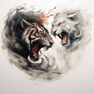 tiger-with-waves – tattoo design ideas free ai generated – neotraditional-refined-detail – for-wrist-side – Gallery: tigers-inkby-ai