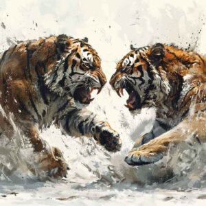 tiger-with-waves – tattoo design ideas free ai generated – realism-form-fidelity – for-full-back – Gallery: tigers-inkby-ai