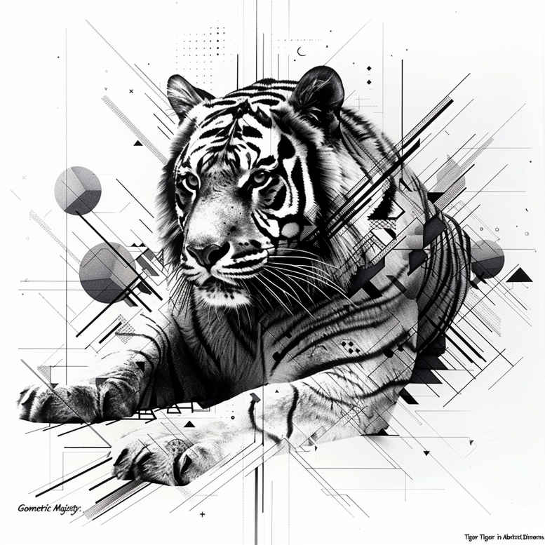 tiger-with-waves – tattoo design ideas free ai generated – realism-moist-gloss – for-lower-chest – Gallery: tigers-inkby-ai