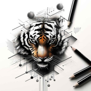 tribal-tiger – tattoo design ideas free ai generated – neotraditional-artistic-contrast – for-wrist-side – Gallery: tigers-inkby-ai