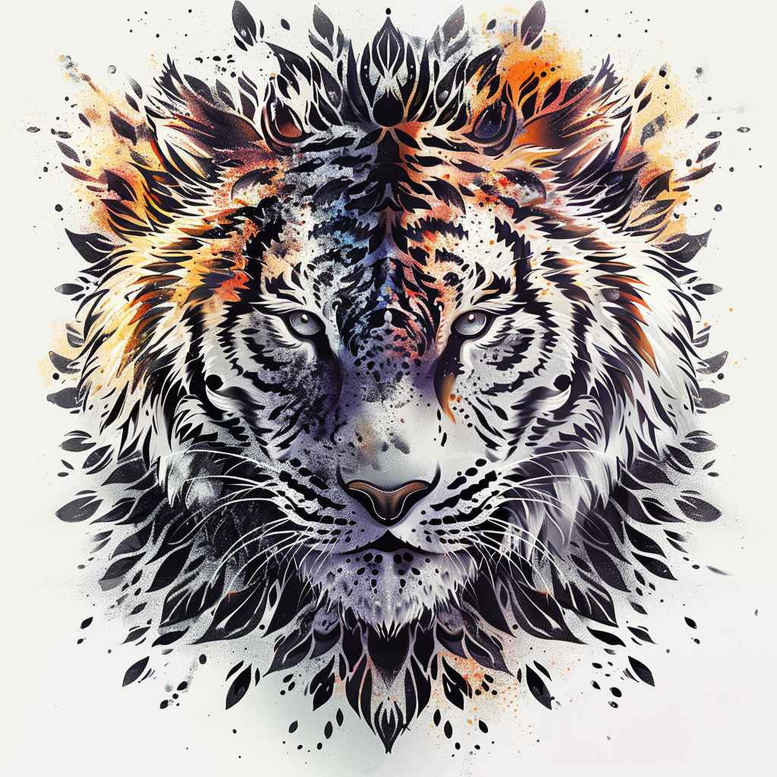 tribal-tiger – tattoo design ideas free ai generated – neotraditional-classic-shading – for-side – Gallery: tigers-inkby-ai