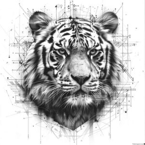 tribal-tiger – tattoo design ideas free ai generated – neotraditional-rich-shading – for-temple – Gallery: tigers-inkby-ai