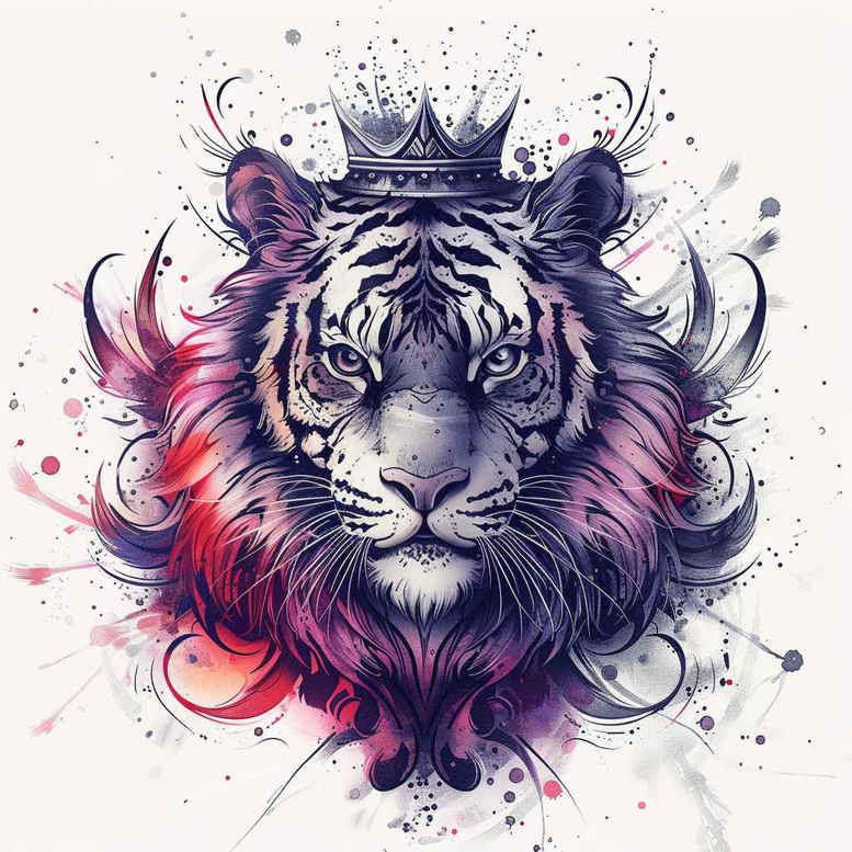 tribal-tiger – tattoo design ideas free ai generated – surrealism-hyperreal – for-sternum – Gallery: tigers-inkby-ai
