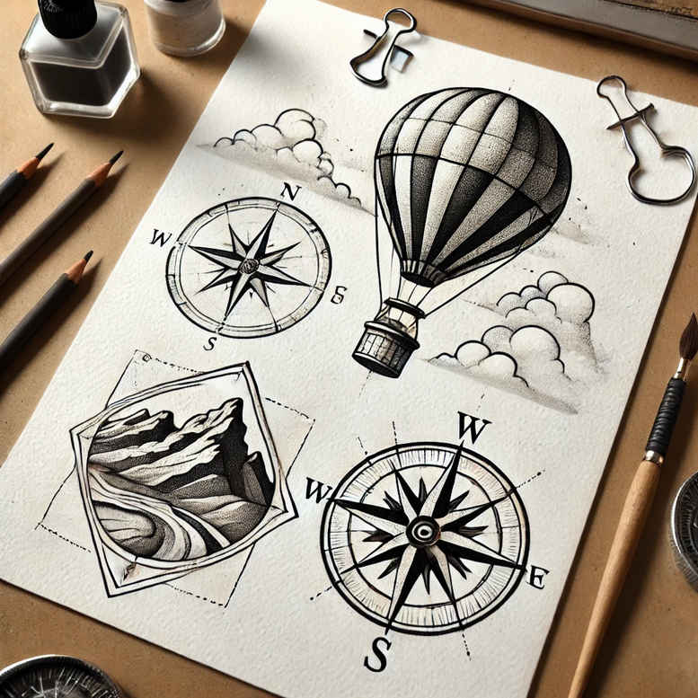 travel-passion-neotraditional-bold-motifs-for-palm – tattoo design ideas free ai generated – Gallery: travels-inkby-ai