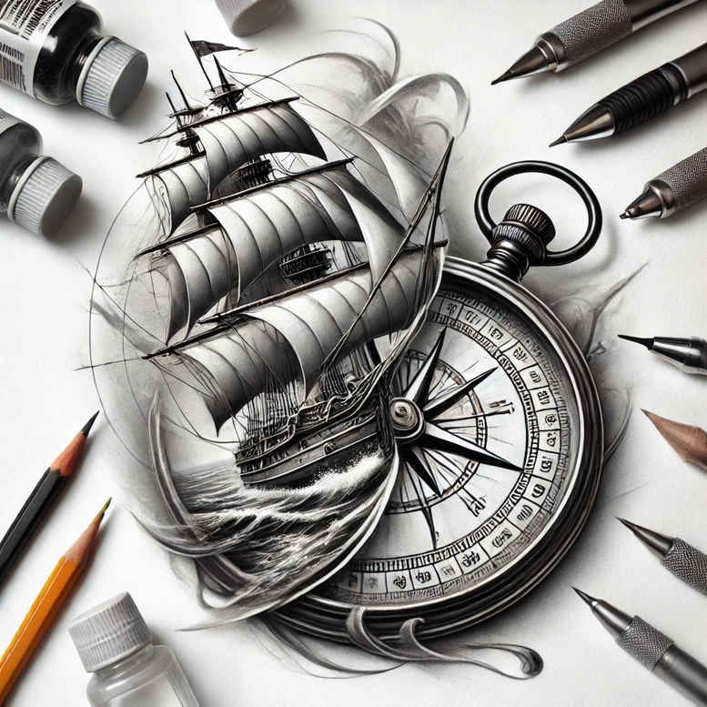 expedition-surrealism-blurred-boundaries-for-ankle – tattoo design ideas free ai generated – Gallery: travels-inkby-ai