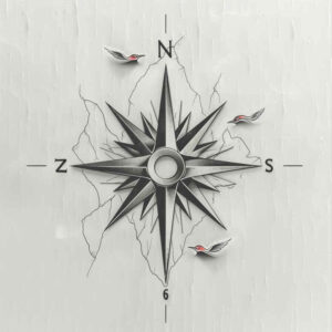 travels tattoo design ideas monochrome celestial compass embodying resilience