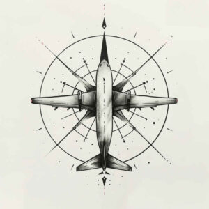 travels tattoo design ideas Realism realistic wrinkles celestial compass for scapula