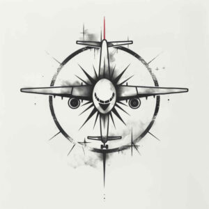 travels tattoo design ideas mirrored effect celestial compass stands for strength