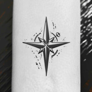 travels tattoo design ideas Surrealism mystical compass aura for lower thigh