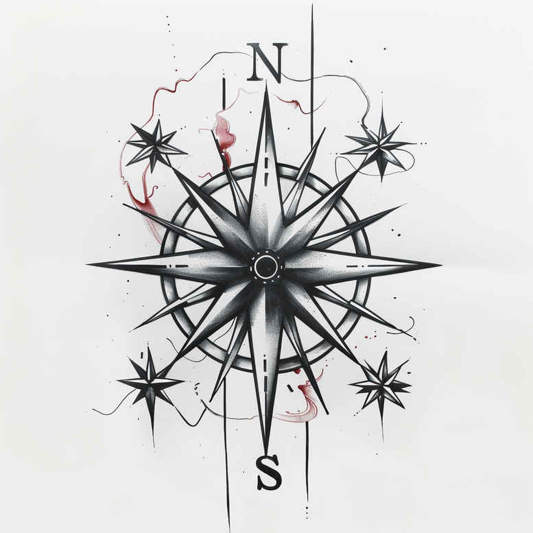 travels tattoo design ideas clean contrast compass points embodying perseverance